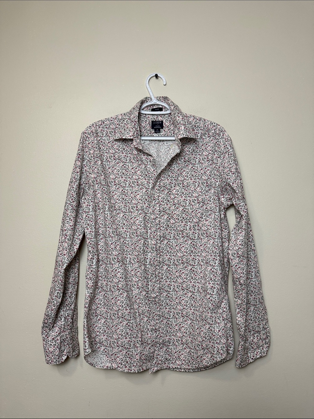 J. Crew White Button-Down Shirt  Floral Print size M